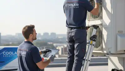 HVAC technician performing AC repair service in Portland, OR for Five Star Cooling