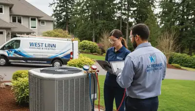 HVAC technician providing professional AC repair service in Portland, OR