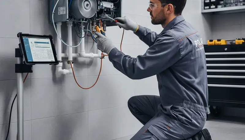 Licensed technician performing boiler repair in Portland, OR for Five Star Cooling homeowners