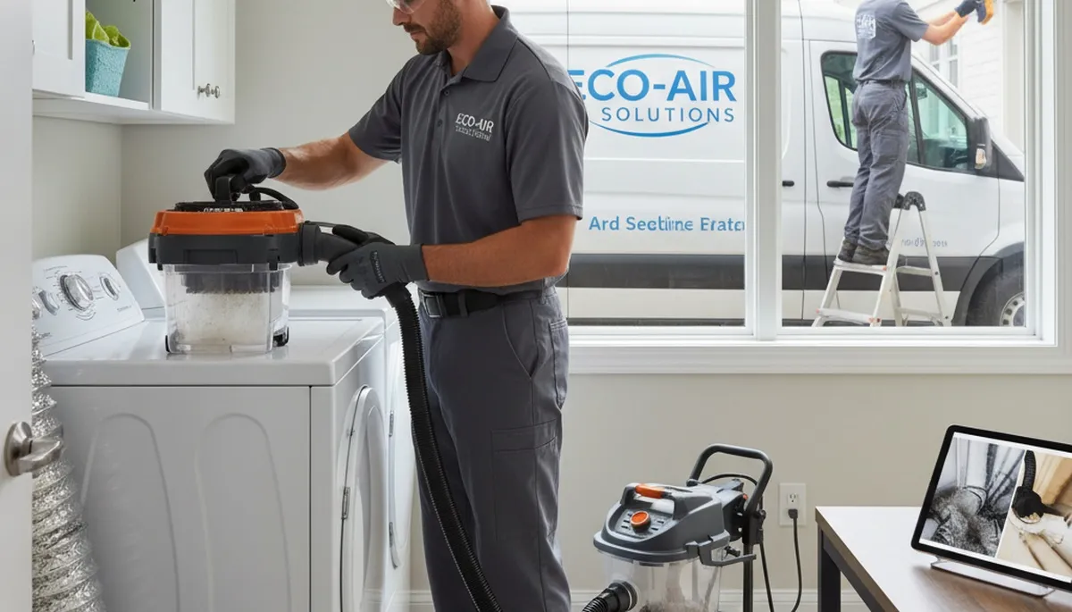 Technician performing professional dryer vent cleaning in Portland, OR for improved airflow efficiency