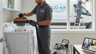 Technician performing professional dryer vent cleaning in Portland, OR for improved airflow efficiency