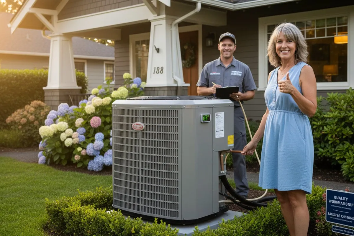 Completed AC repair at Portland OR home with restored cooling system by Five Star Cooling technicians