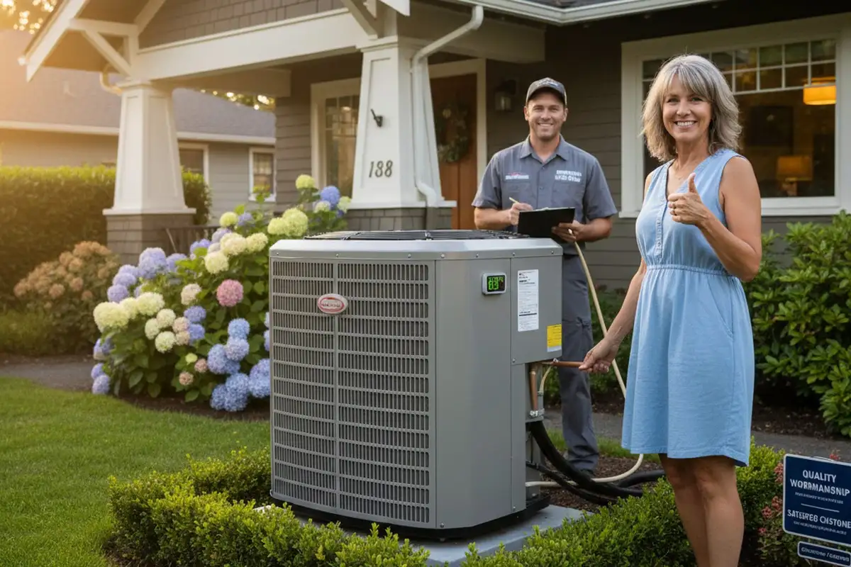 Completed AC repair at Portland OR home with restored cooling system by Five Star Cooling technicians